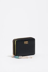 Black leather flap wallet