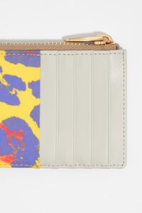 Intense yellow Leopard nylon card holder/coin purse
