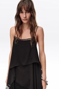 Faded black flowing layered top
