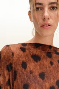 Deer black and brown Ruched, fitted dress