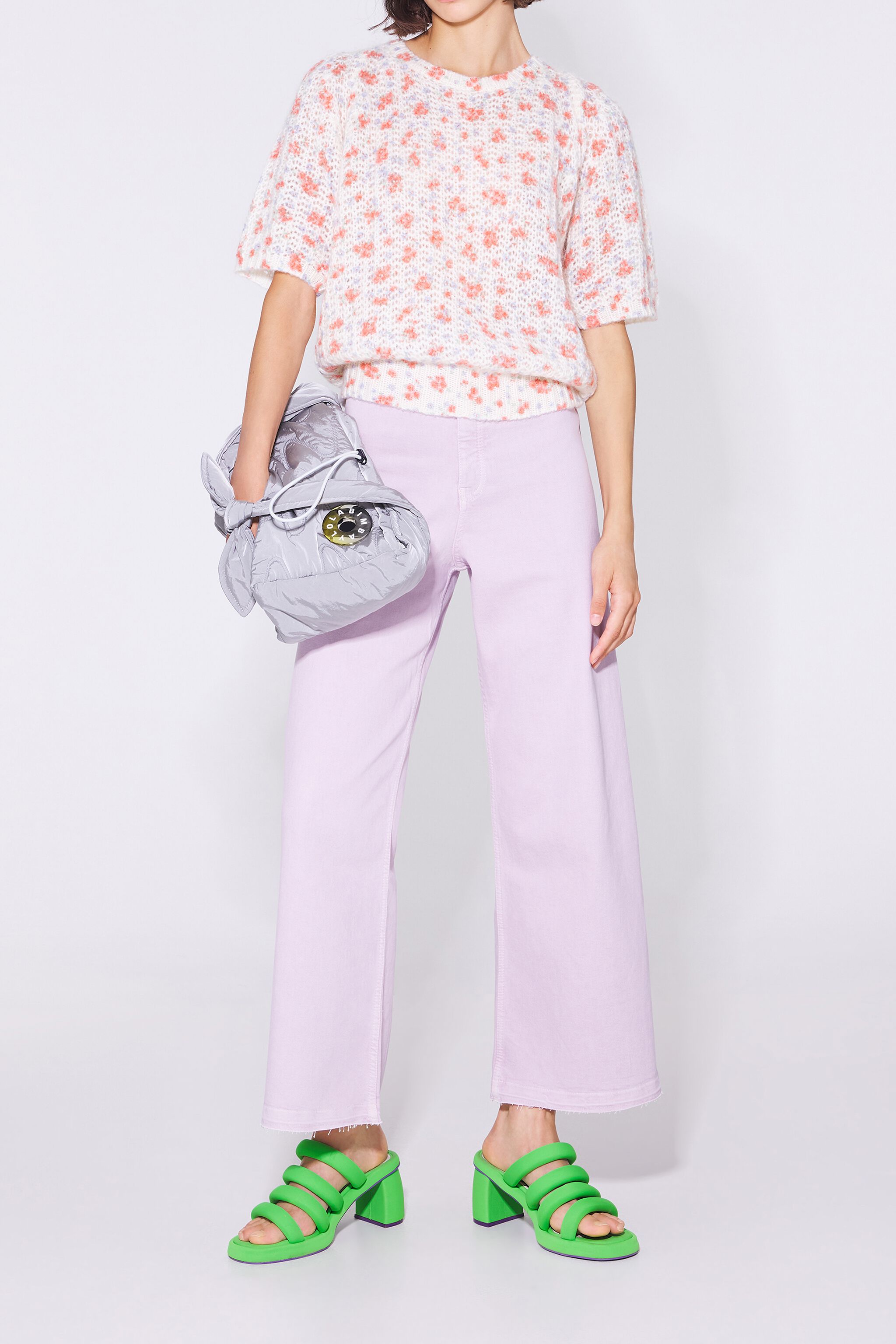Blooming Flowers Ivory print mohair sweater