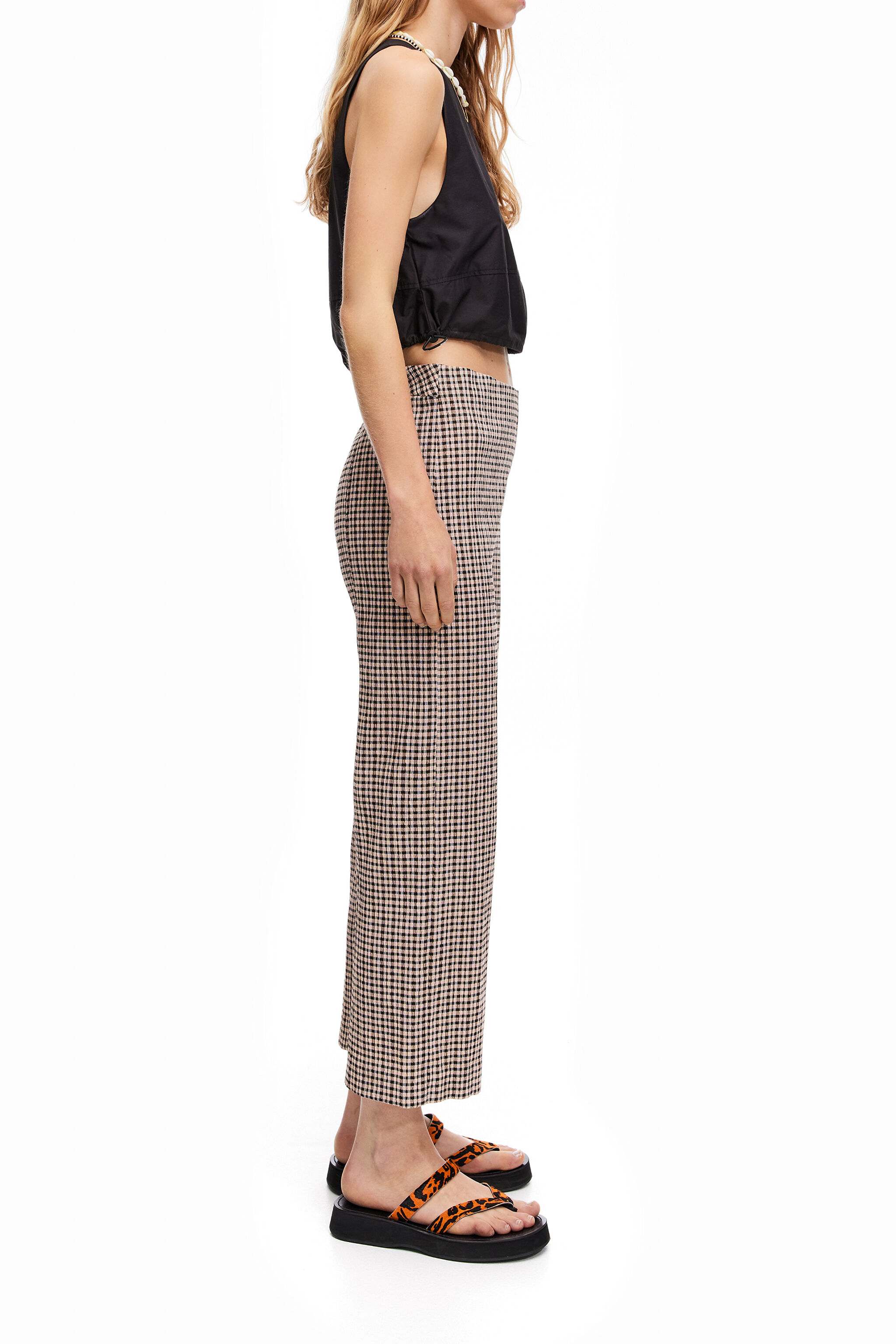 Black gingham trousers