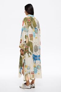 Vestido recto textura Mask Big marfil