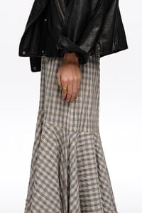 Matte gold crossed bands ring