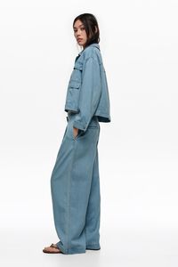 WIDE LEG - Pantal&oacute;n denim azul claro lavado