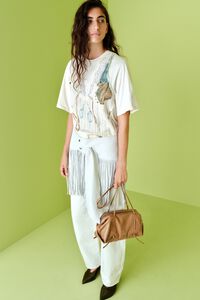 BARREL- White denim leg 5-pocket trousers
