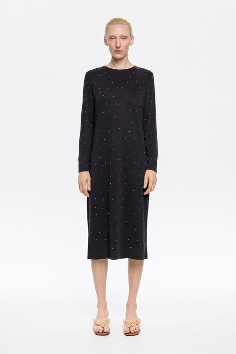 Vestido fluido brillos antracita Vestido fluido brillos antracita