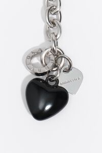Armband met ketting en parels met zwart hart