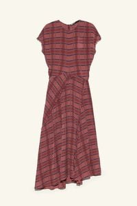 Garnet checked fluid dress with flare