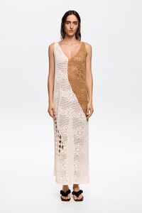 Vestido ajustado crochet blanco