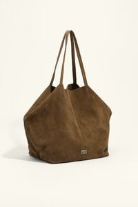 Shopper gro&szlig; Spaltleder Olivgr&uuml;n