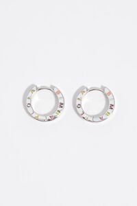 Silver logo hoop earrings