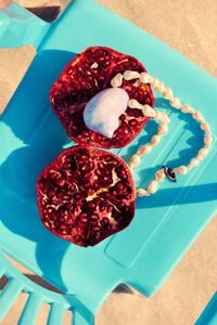Pearl and enameled seashell necklace