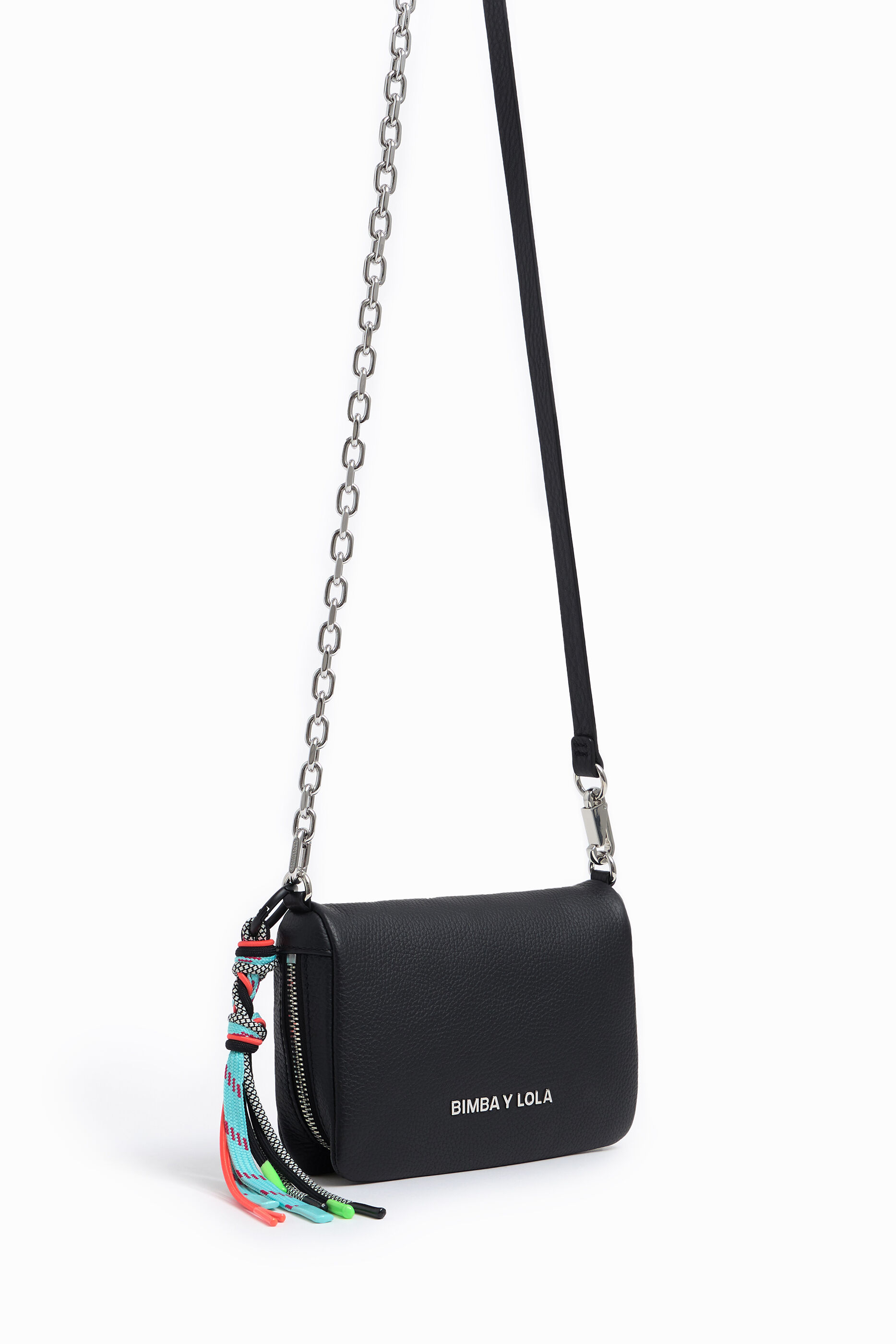 Bolso bandolera piel negro