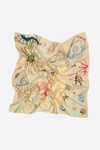 Len&ccedil;o motivos marinhos bege