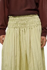 Olive mini Dots ruched flare skirt