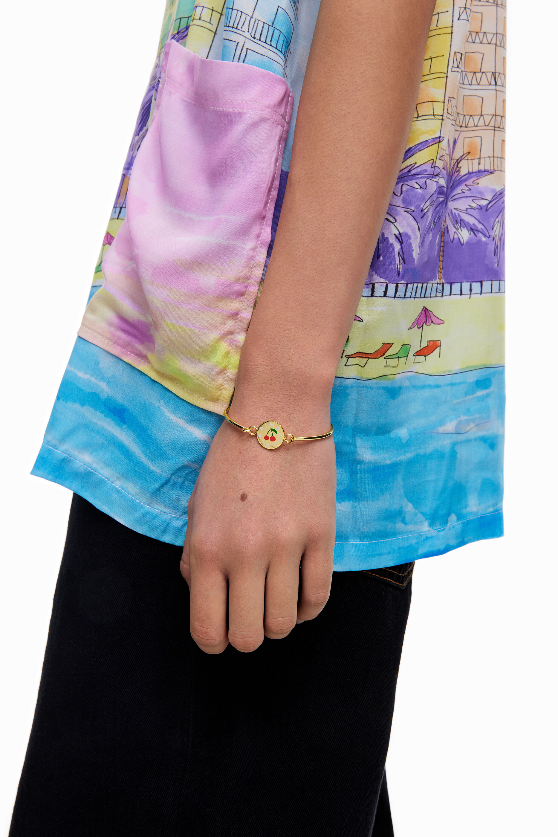 Pulsera rígida dorada