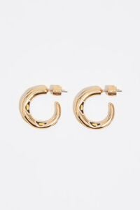 Pendientes aro esmalte dorado