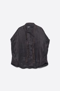 Camisa capa escote n&oacute;s negro lavado