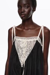 Black silk lace strappy dress