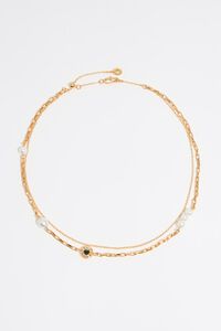 Collar logo coraz&oacute;n doble cadena