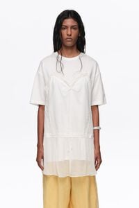 Shirt Top overlay flie&szlig;end Elfenbein