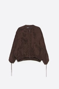 Washed brown fluid bomber jacket