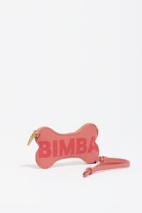 Monedero charm hueso piel rosa chicle