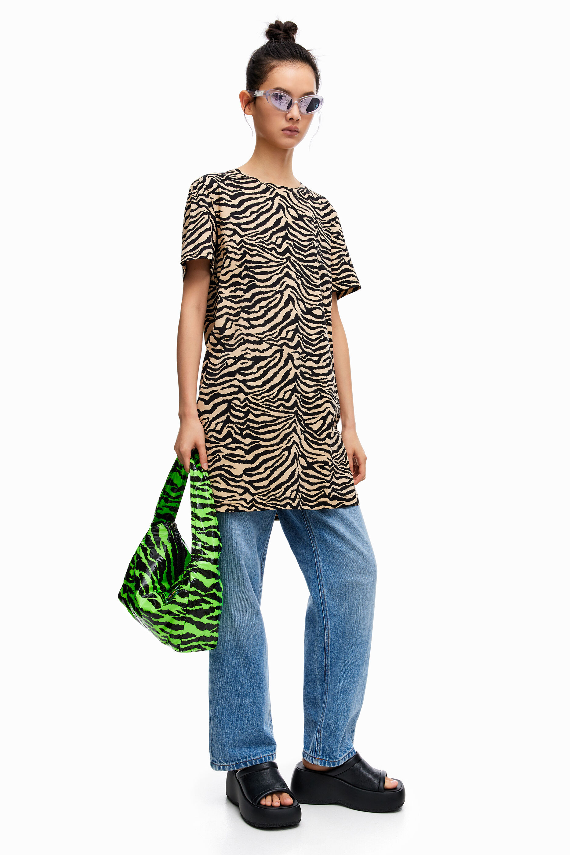 Tiger print T-shirt dress