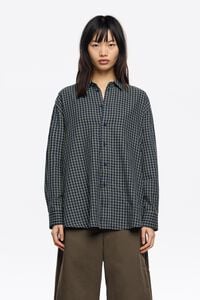 Blue checked cotton shirt