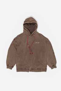 Brown floral logo hoodie