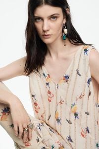 Ivory fancy Flowers Scan A-line dress