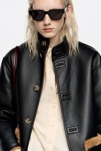 Camel reversible fur coat