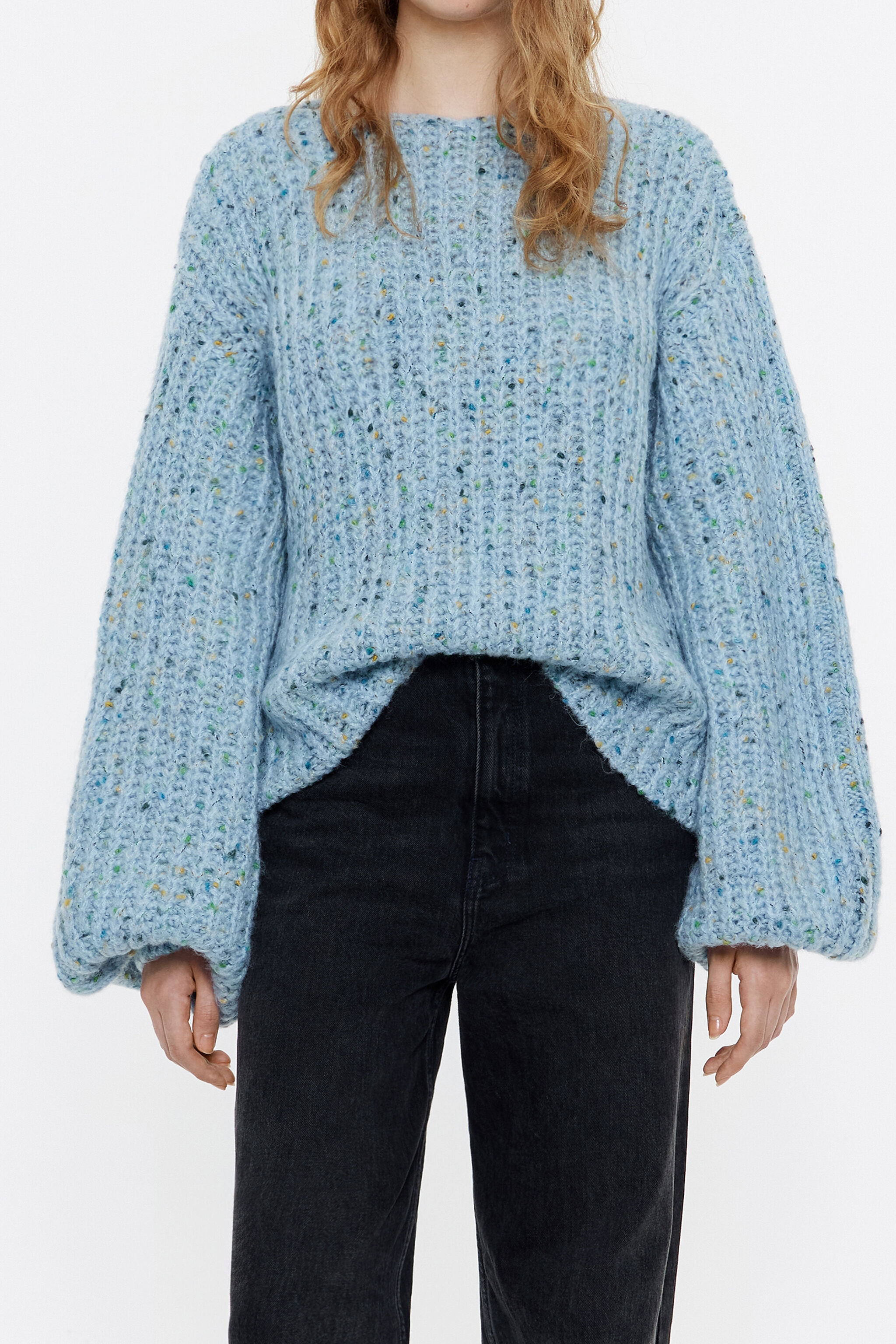 新品　bluelea Sweat balloon pullover Pull oversize bleu clair