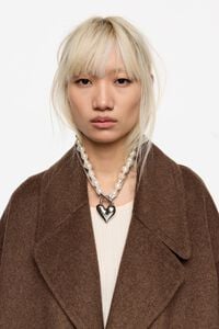 Silver padlock heart pearl necklace