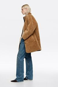 Camel reversible fur coat