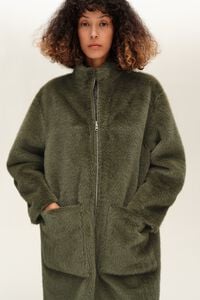 Khaki reversible fur coat
