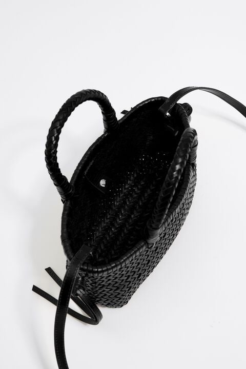 Bolso mini trenzado pel negro Bolso mini trenzado pel negro