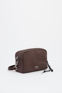 Medium mocha nylon crossbody bag