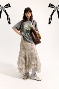 Falda plisada irregular Snake topo