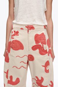 BARREL - Sand Red adjustable waist jeans