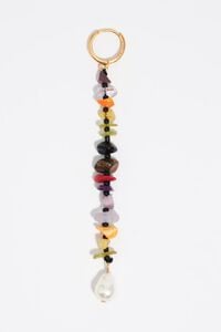 Multicolor stones hoop earrings
