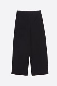 Black cotton and linen barrel-leg trousers