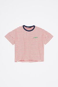 Red striped cotton boxy T-shirt