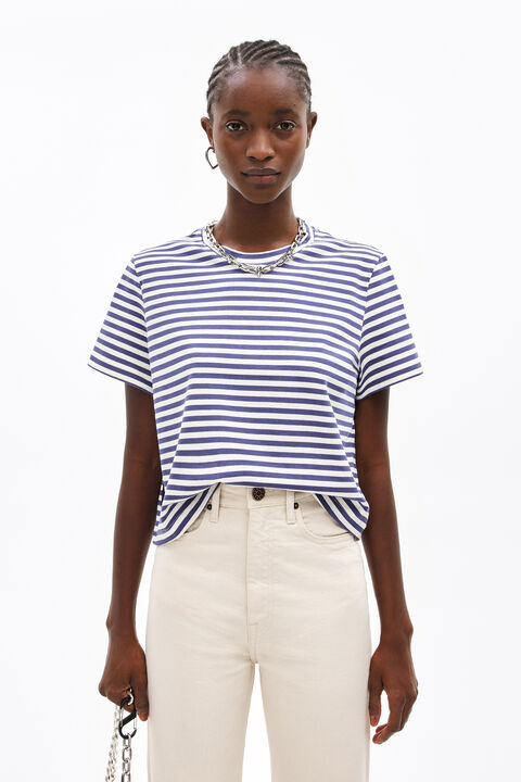 Blue Striped Short T Shirt