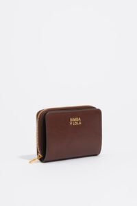 Cartera solapa piel tostado oscuro