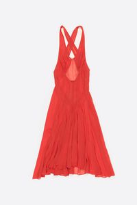 Red fluid cross-back dress
