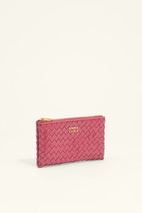 Dark pink plaited coin purse