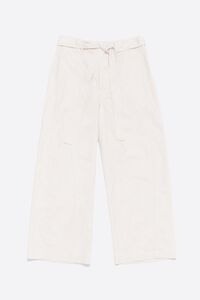 Ivory linen barrel trousers