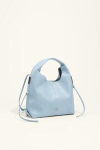 Small sky blue leather Paper bag